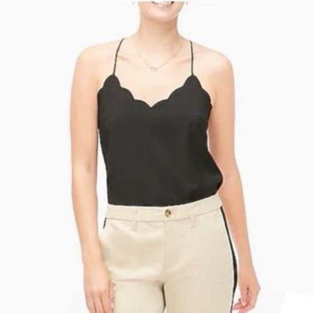 J. Crew Silk Scalloped Carrie Cami